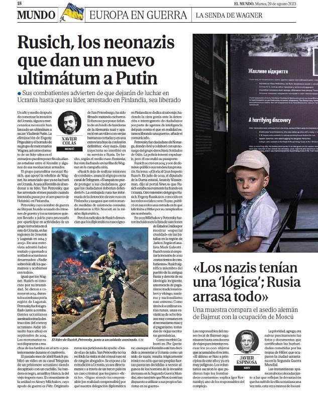 A report about the exhibition "Bakhmut. Faces of Genocide 1942/2022" for El Mundo